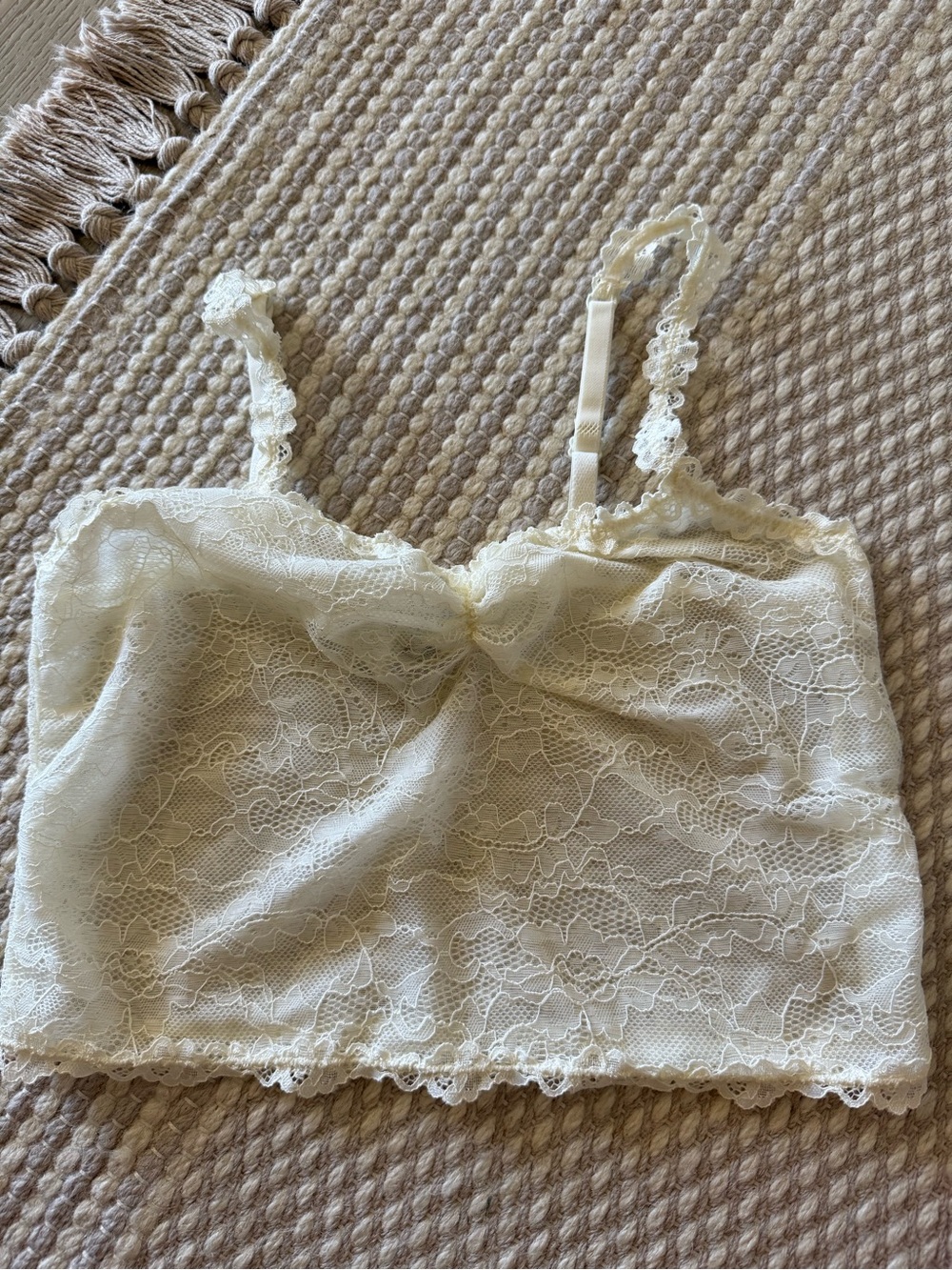 NWT Forever 21 Cream Sexy Lace Tank